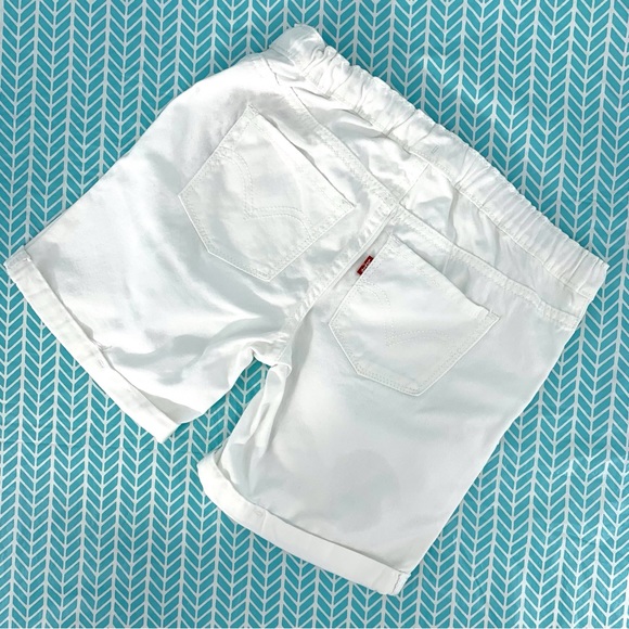 Levi's NWT Girls' White Pull-On Adjustable Waist Girlfriend Midi Short, 10 Reg - Picture 2 of 15